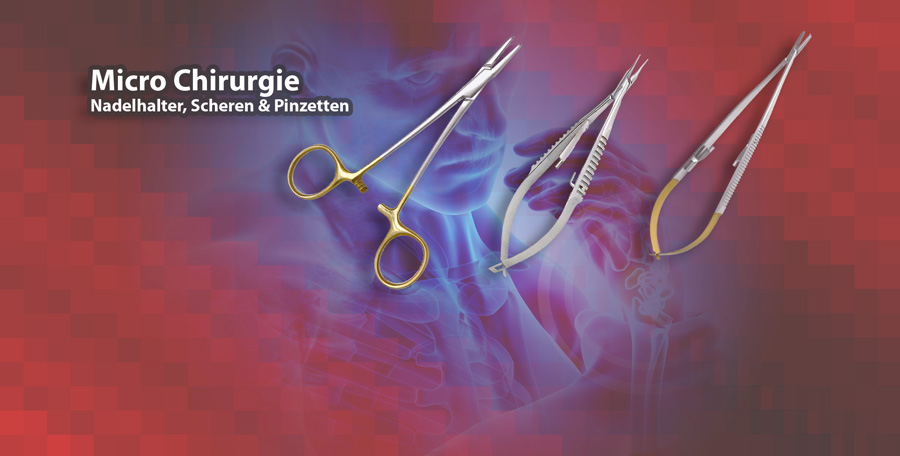 Micro Chirurgie Nadelhalter, Scheren und Pinzetten